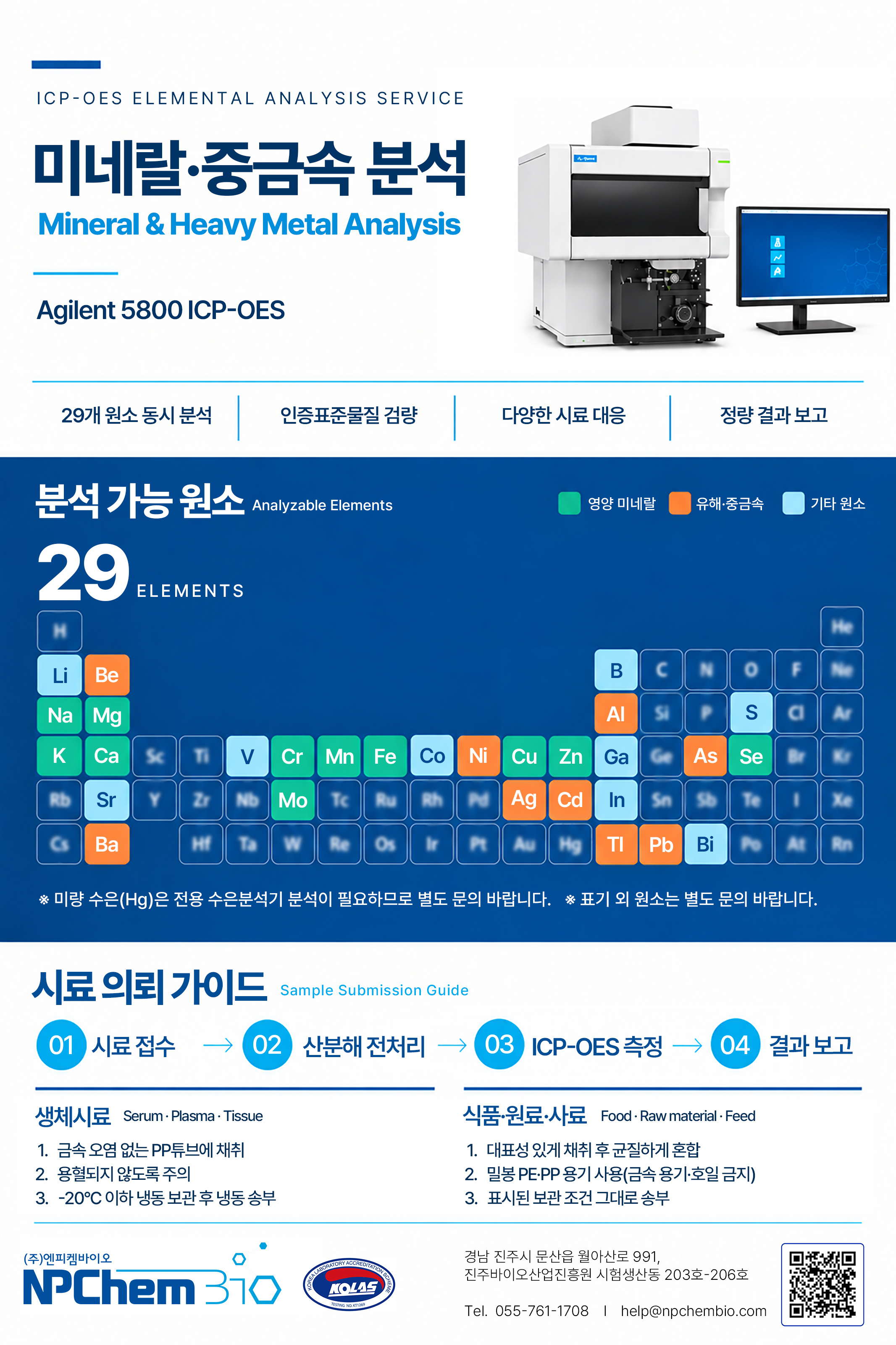 [서비스 안내] ICP-OES 미네랄·중금속 분석 서비스